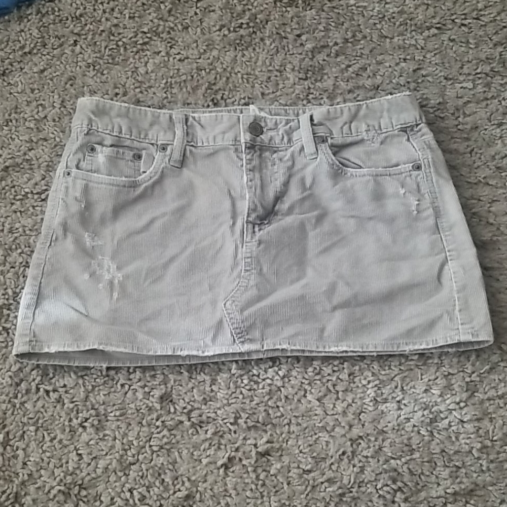 American Eagle Women's Gray Courduroy Skirt 4